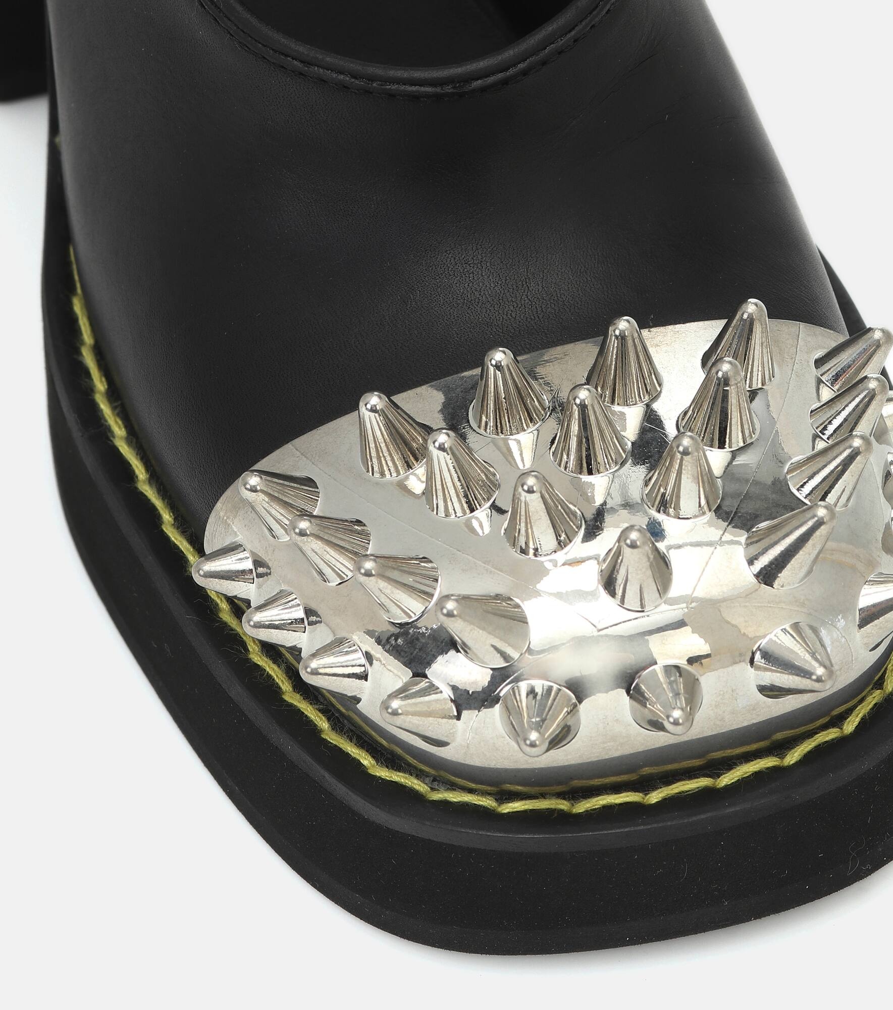 Studded leather platform pumps - 6