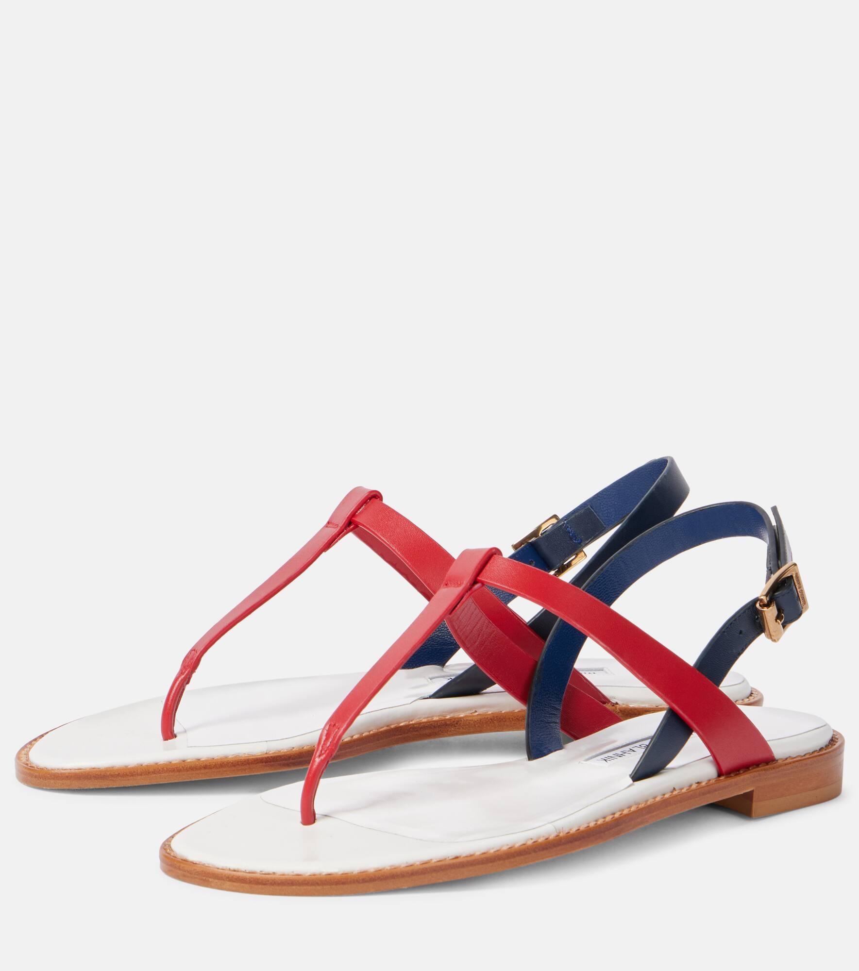 Hata leather thong sandals - 4