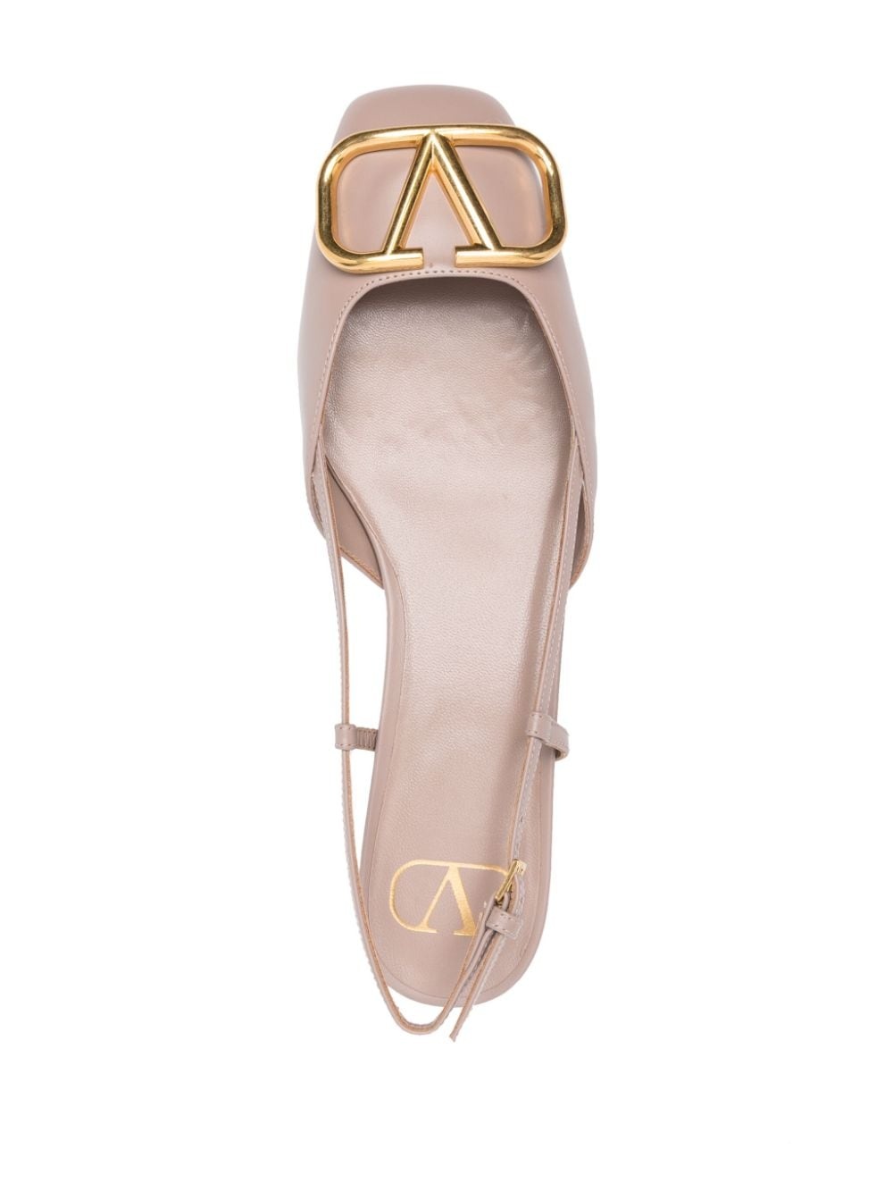 VLogo leather ballerina shoes - 4