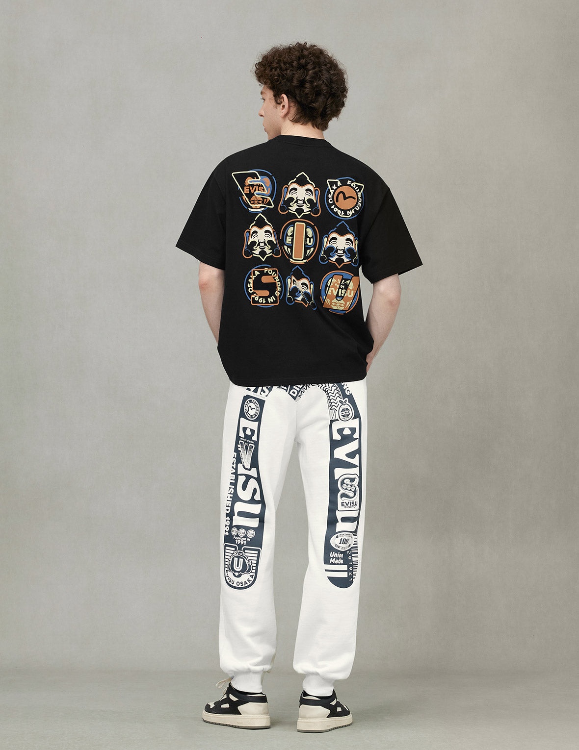 Logo and Daicock Print Relax Fit Sweatpants - 4