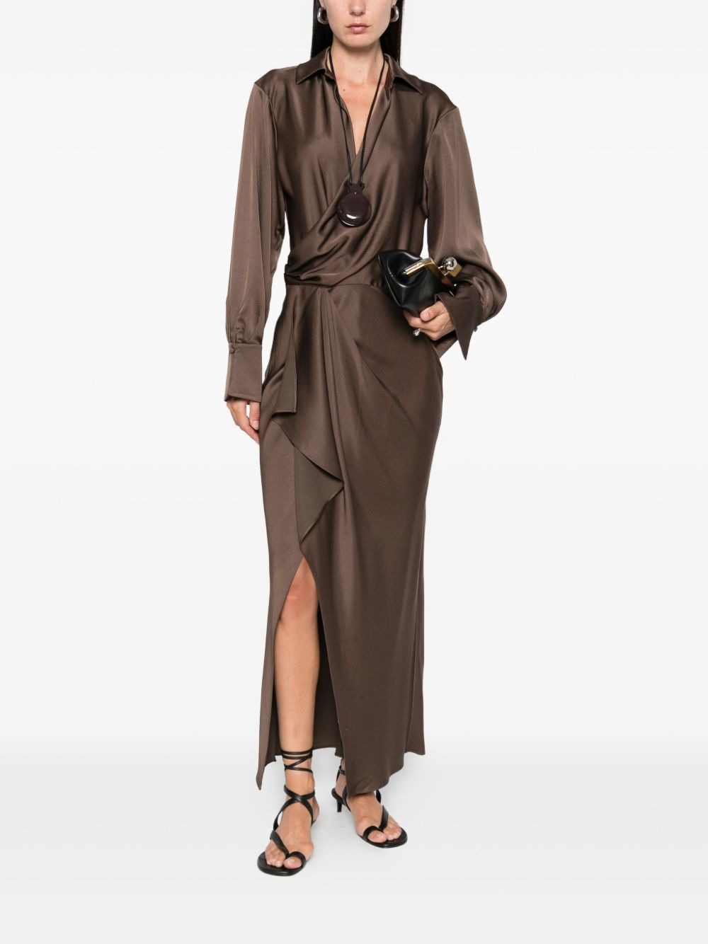 wrap-front maxi dress - 2