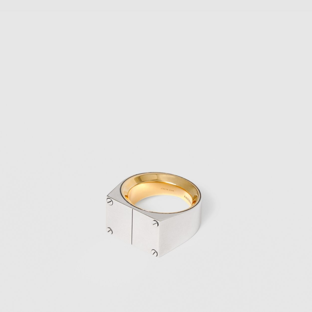 Palladium-plated Signet Ring - 1