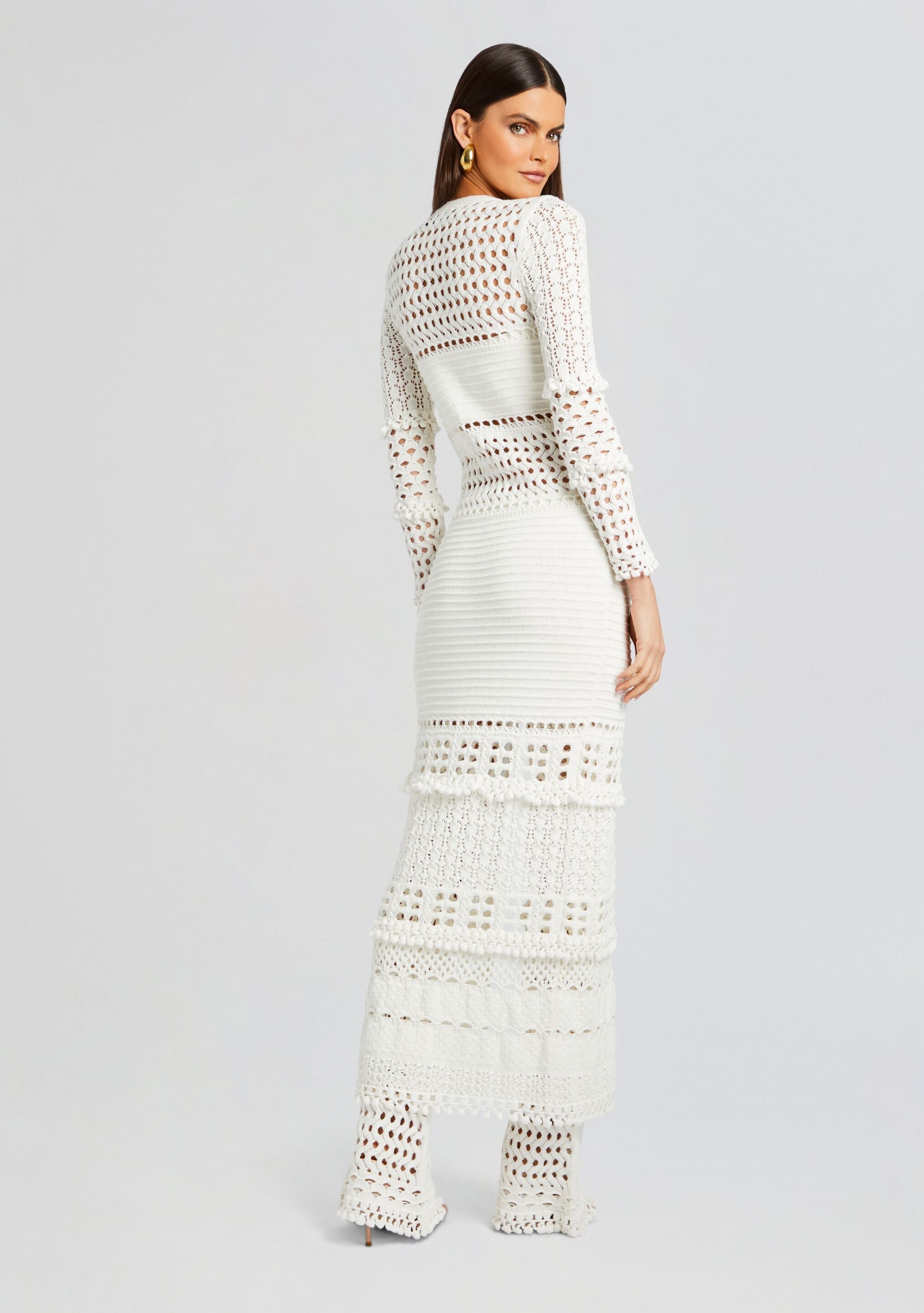 ALAIA KNIT CROCHET CARDIGAN - 4