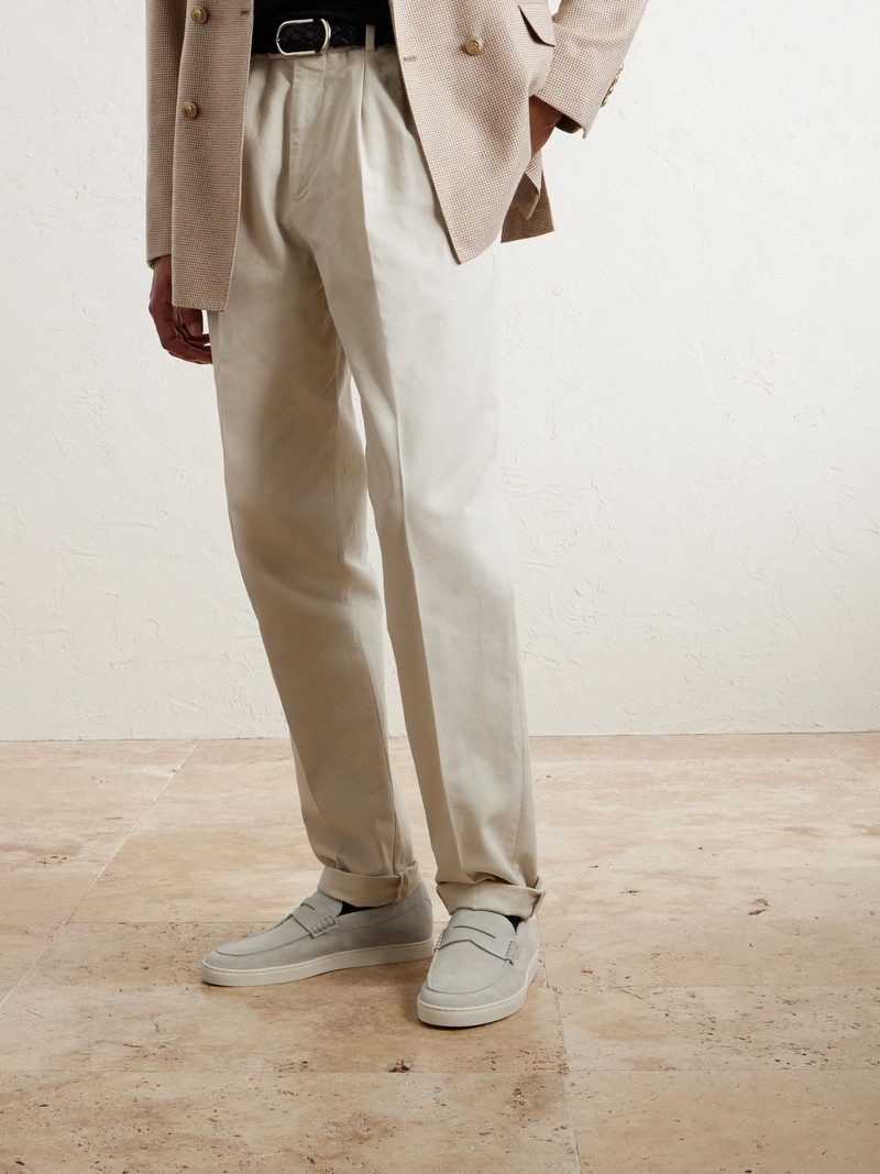 Suede Penny Loafers Light gray 2