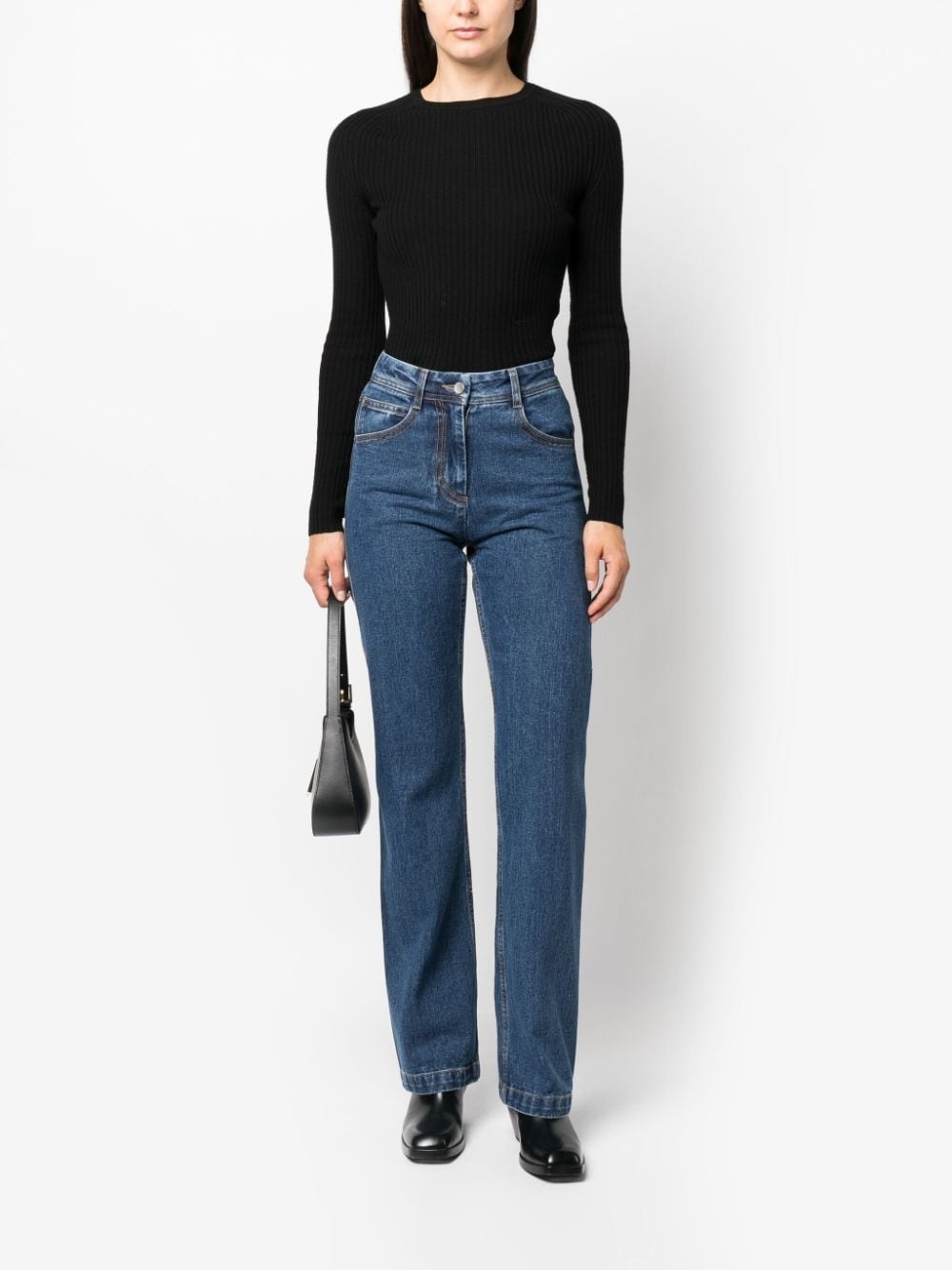 ribbd-knit jumper - 2