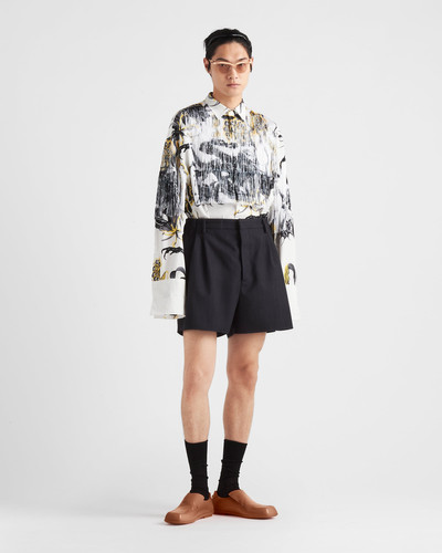 Prada Printed cotton shirt with fringe outlook