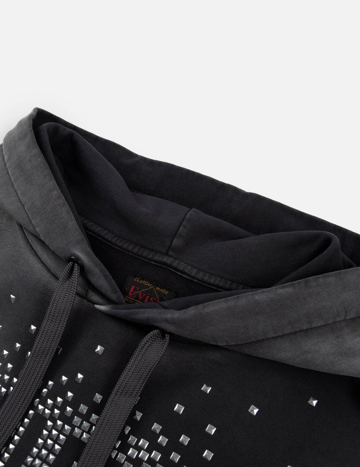METALLIC HEAT-PRESSED EVISU LOGO LOOSE FIT HOODIE - 8