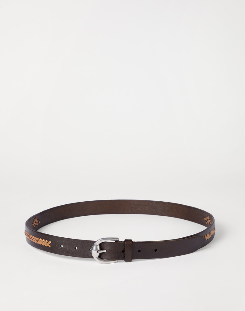 Leather braided pattern belt 1