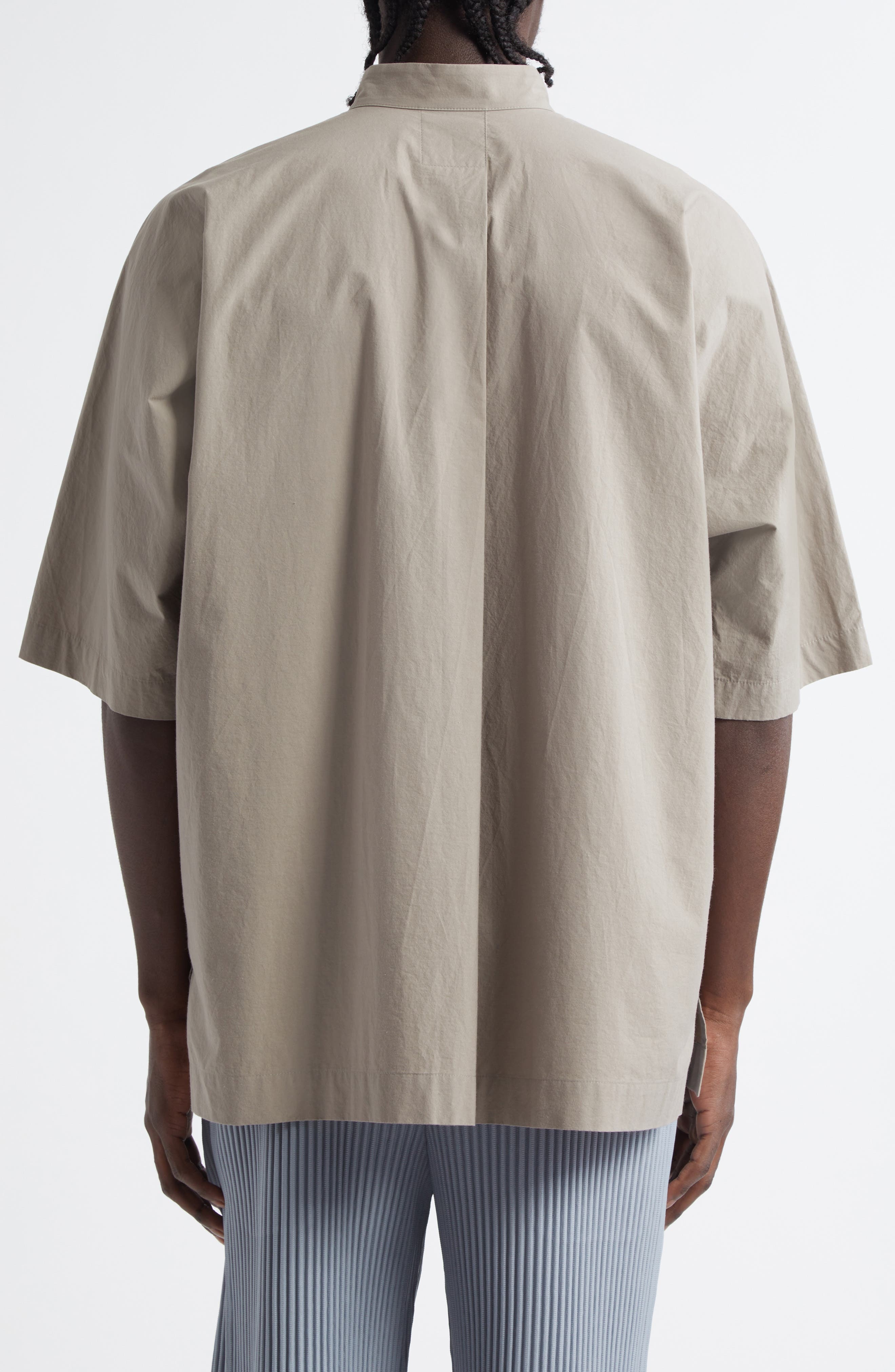 Homme Plissé Issey Miyake Cotton Button-Up Shirt in Gray at Nordstrom - 3