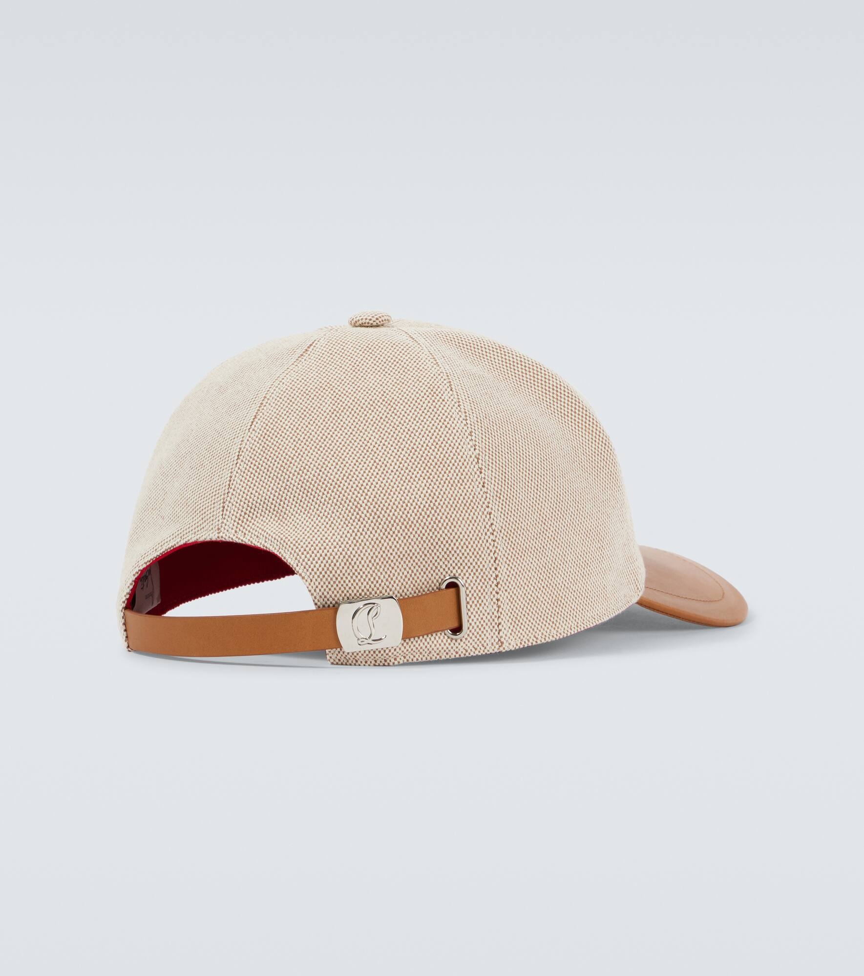 Leather-trimmed cotton baseball cap - 4