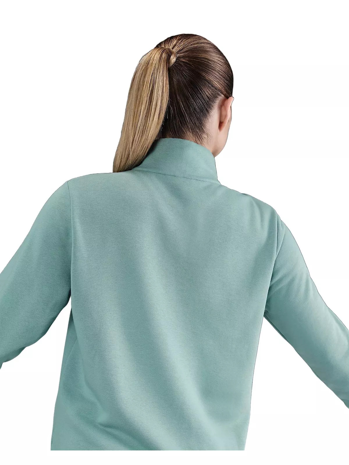 Women's Sportswear Club Fleece Standard 1/4-Zip Sweatshirt -Green/White - 2