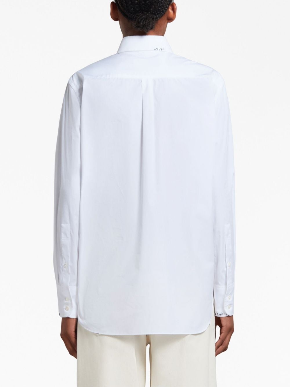 logo-embroidered cotton shirt - 3