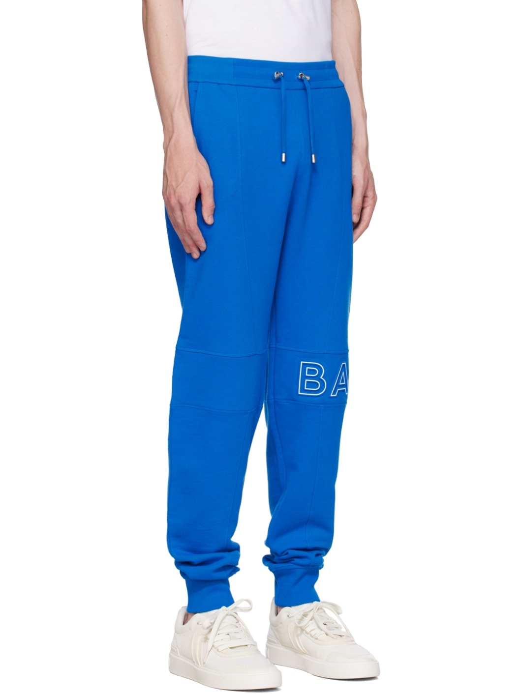 Blue Embossed Sweatpants - 2