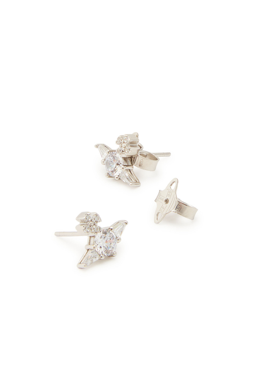 Vivienne Westwood Ofelia orb Sterling Silver Stud Earrings - 3