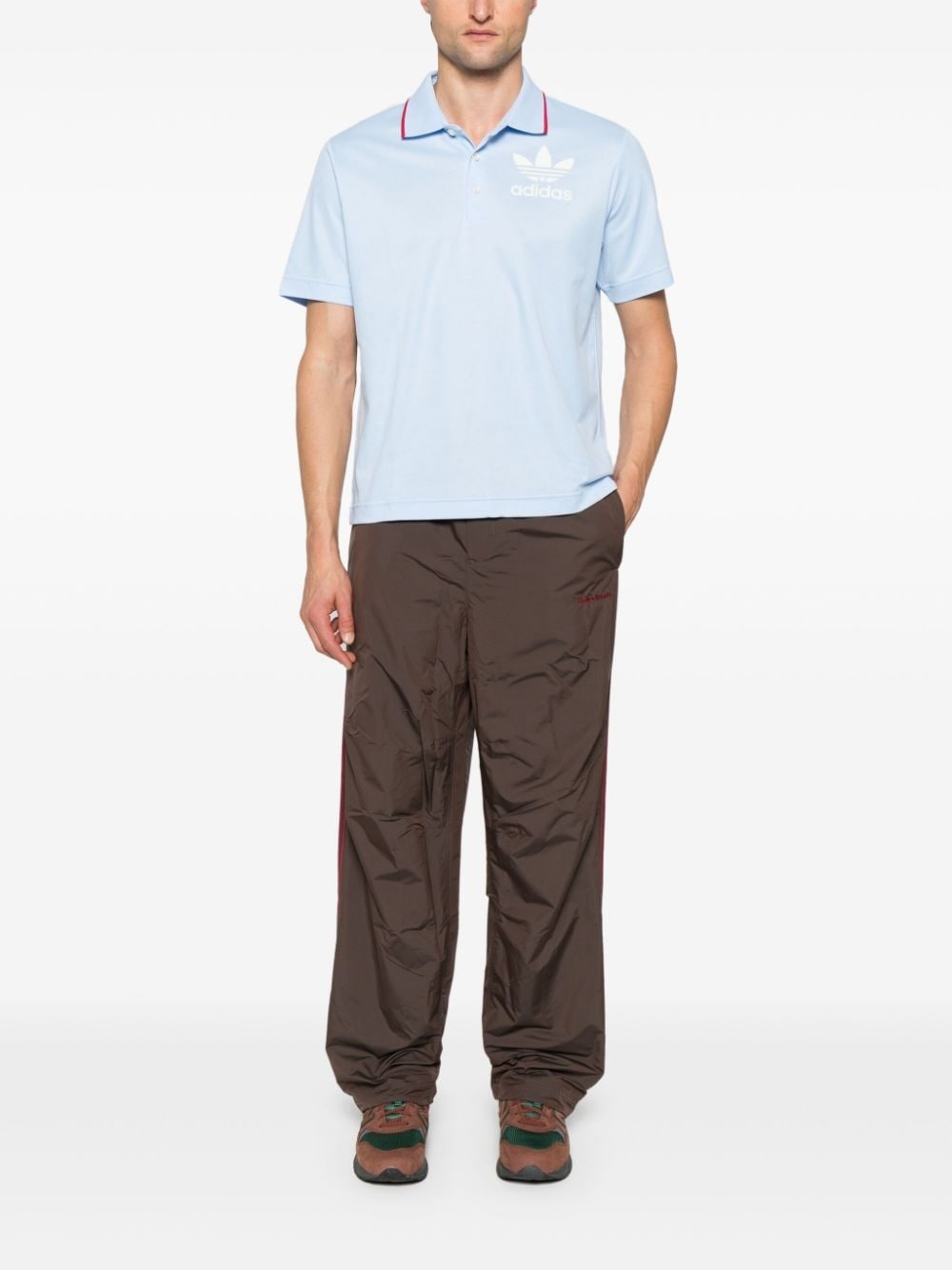 x Wales Bonner logo-flocked polo shirt - 2
