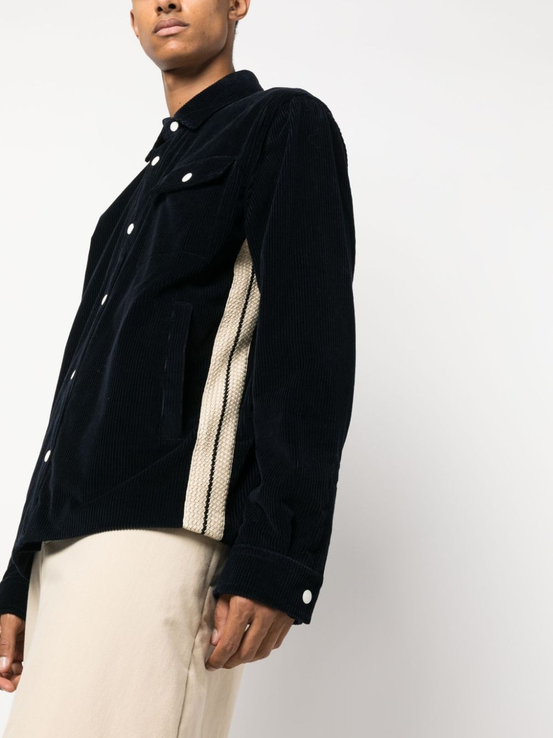 crochet-stripe corduroy shirt jacket 5