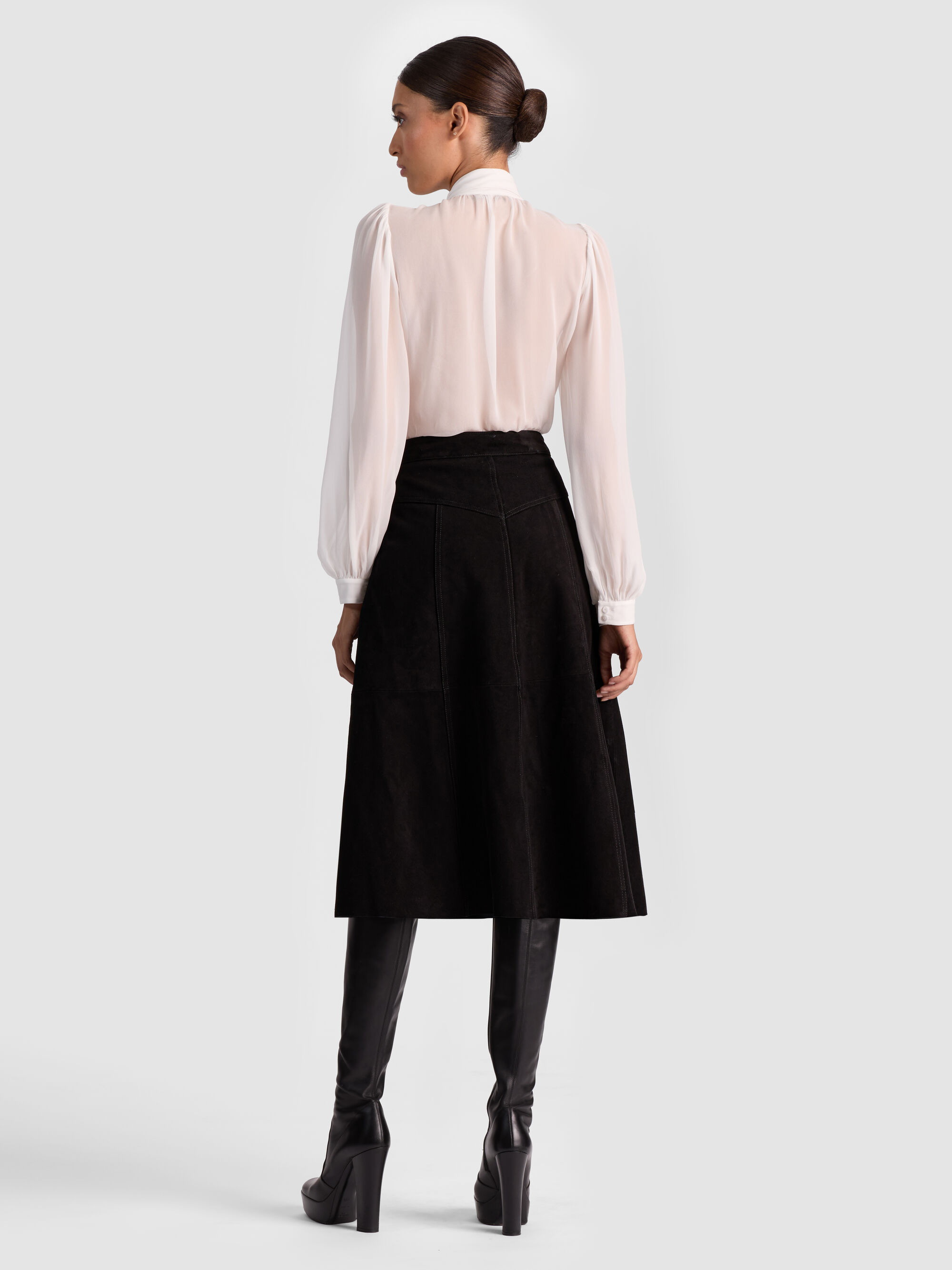 CALICA SUEDE MIDI SKIRT - 4