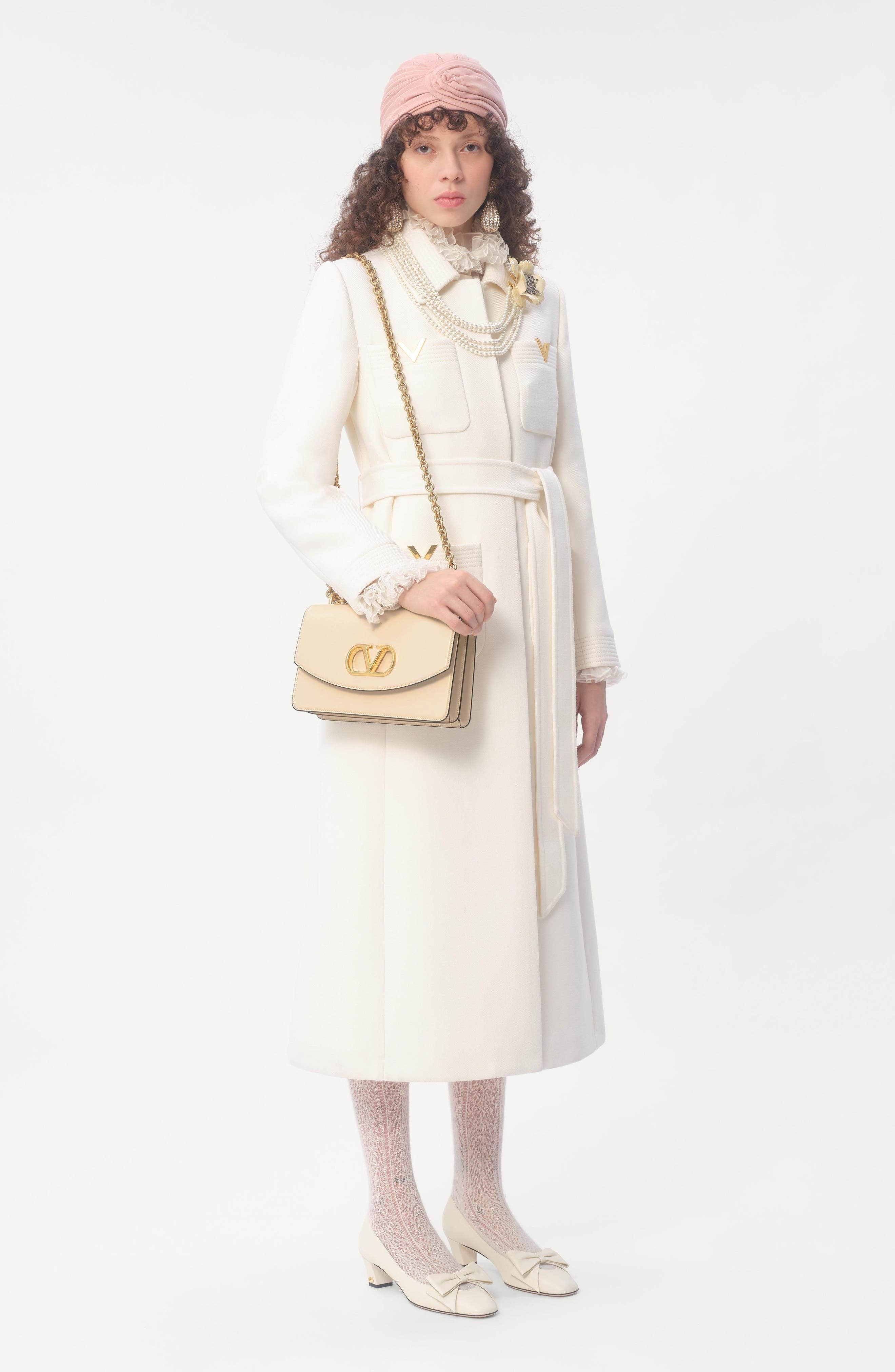 Valentino Garavani Vain VLOGO Leather Shoulder Bag in Butter at Nordstrom - 7