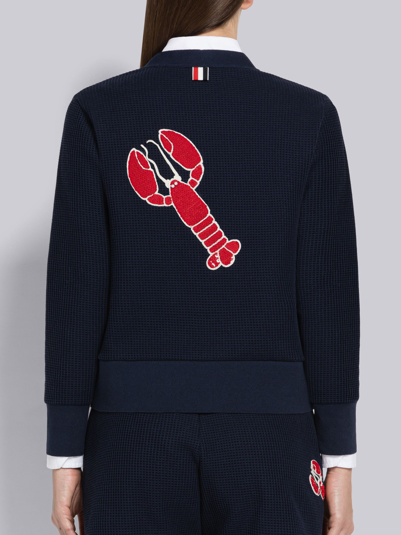 Textured Check Sequin Lobster V-Neck Cardigan 3