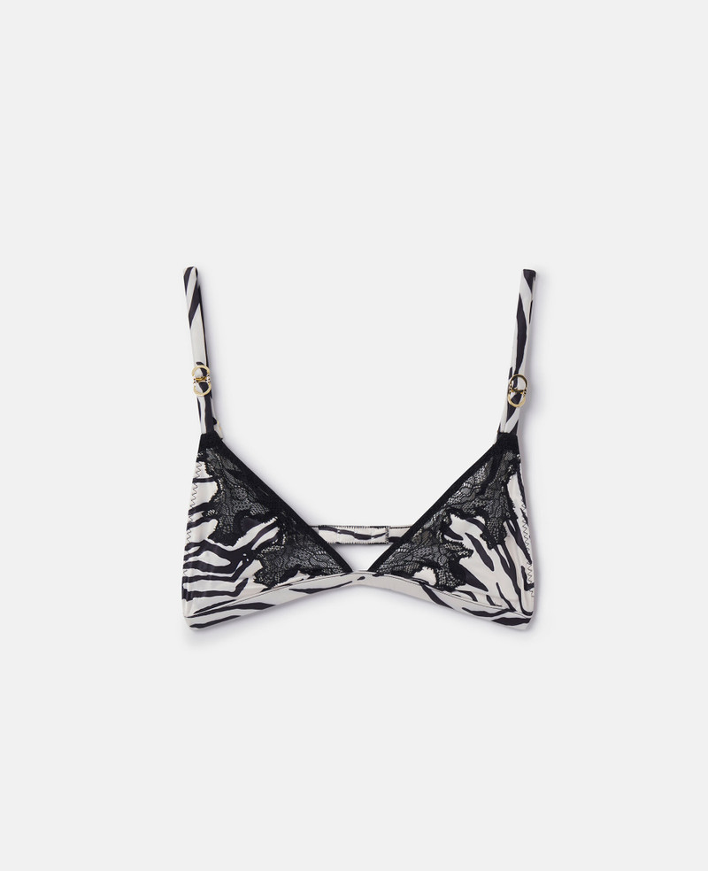 Zebra Print Satin Soft Cup Bra 1
