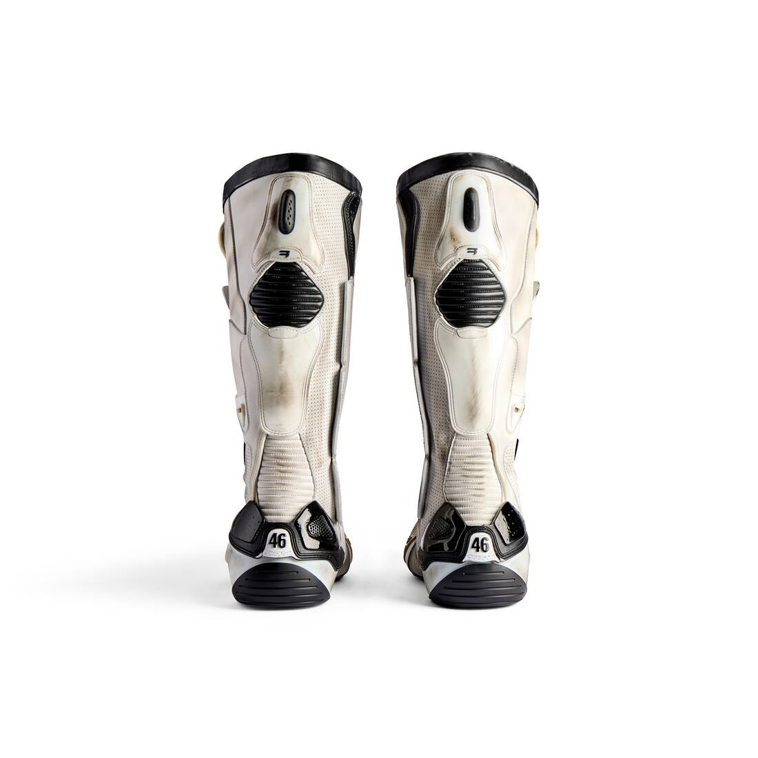 Men's Biker Boot  in White/black - 5