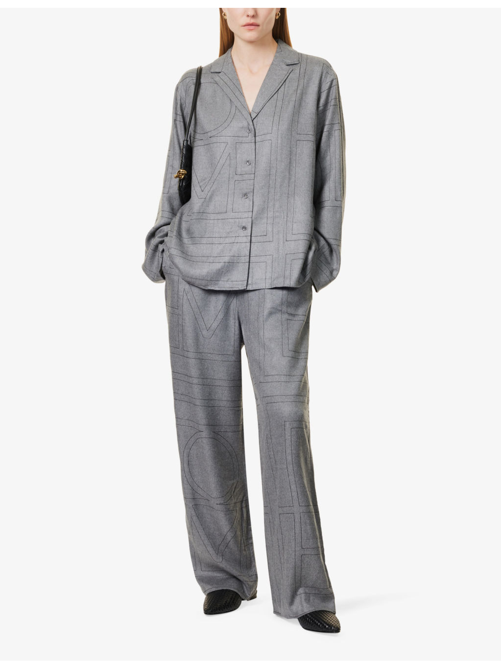 Notched-lapel flannel-texture modal shirt - 2