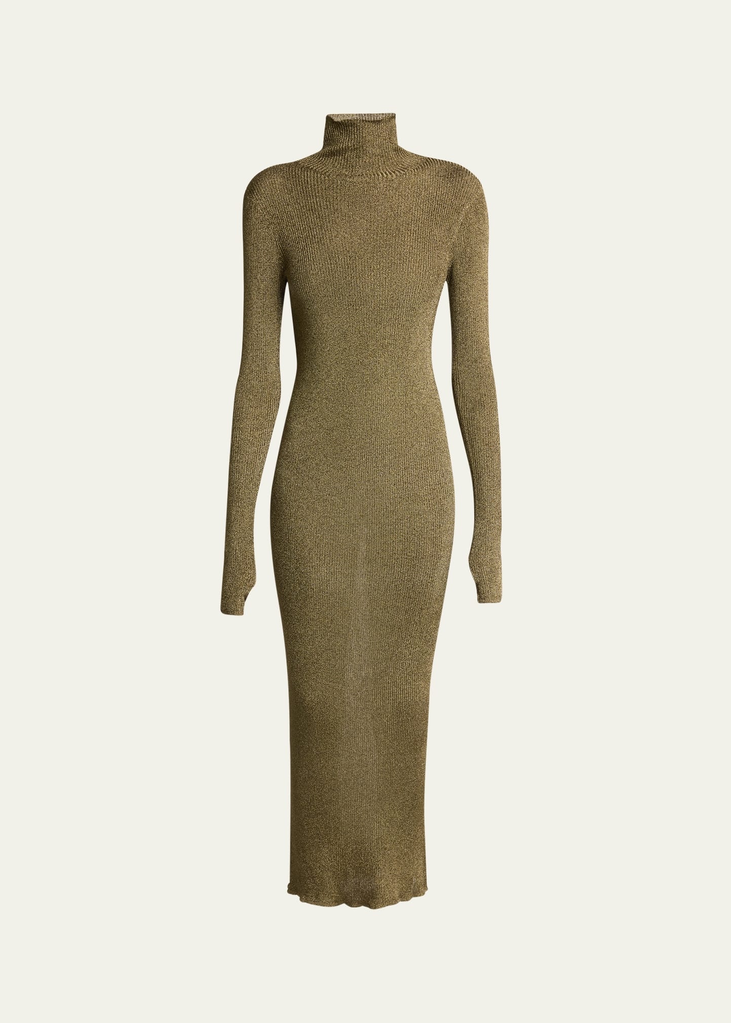 Josita Metallic Knit Turtleneck Dress - 1