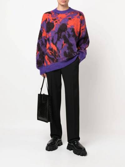 MSGM abstract print crew-neck jumper outlook