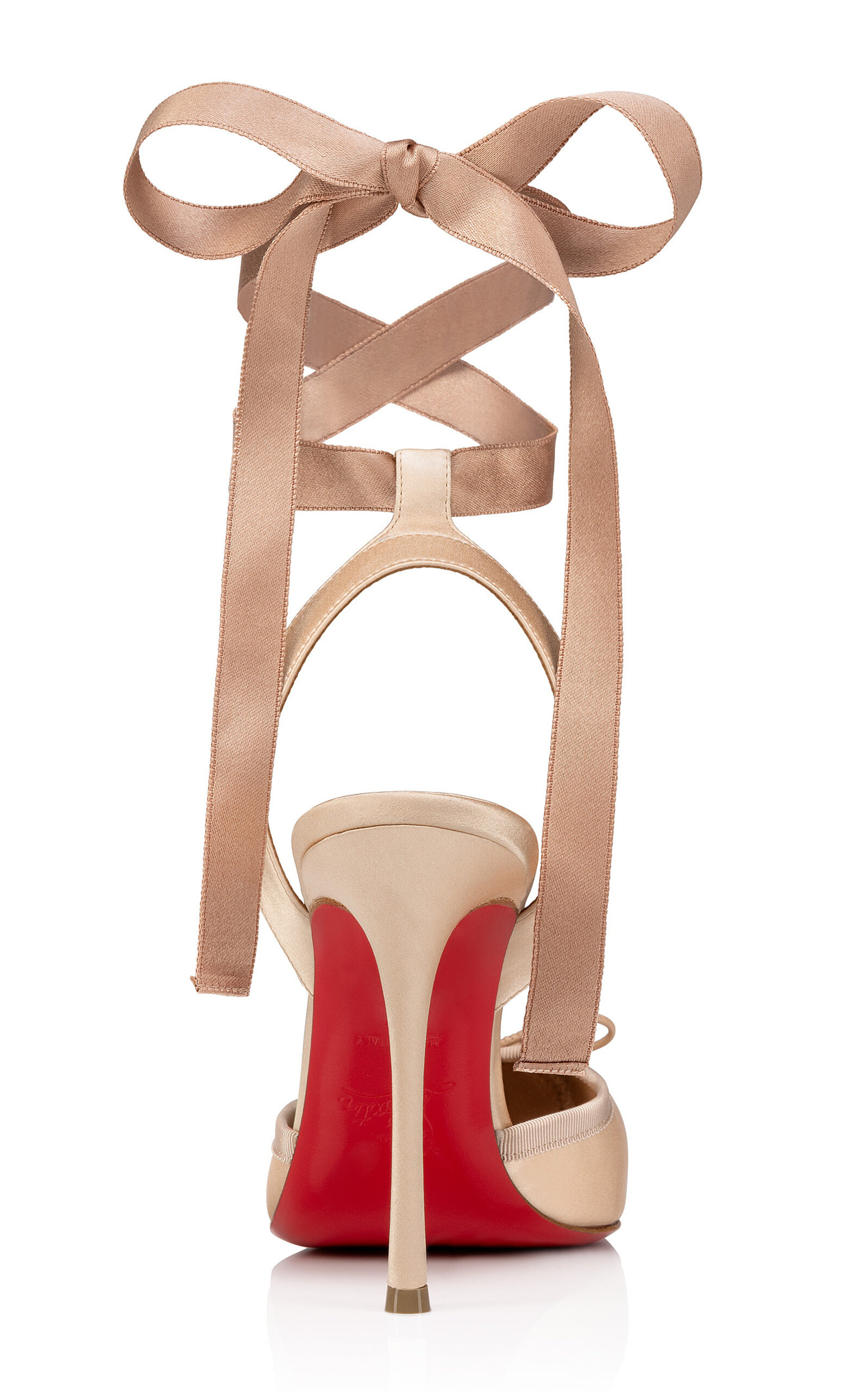 Cassia 100mm Lace-Up Satin Ballet Pumps nude - 5