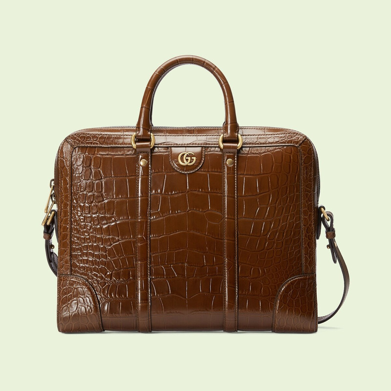 Crocodile briefcase with Double G 1