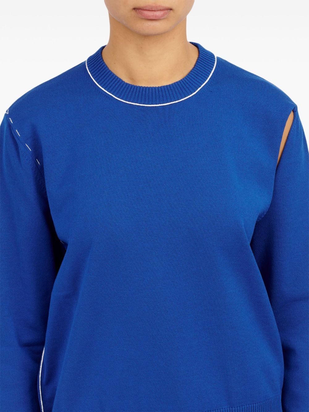 crew-neck cut-out jumper - 7