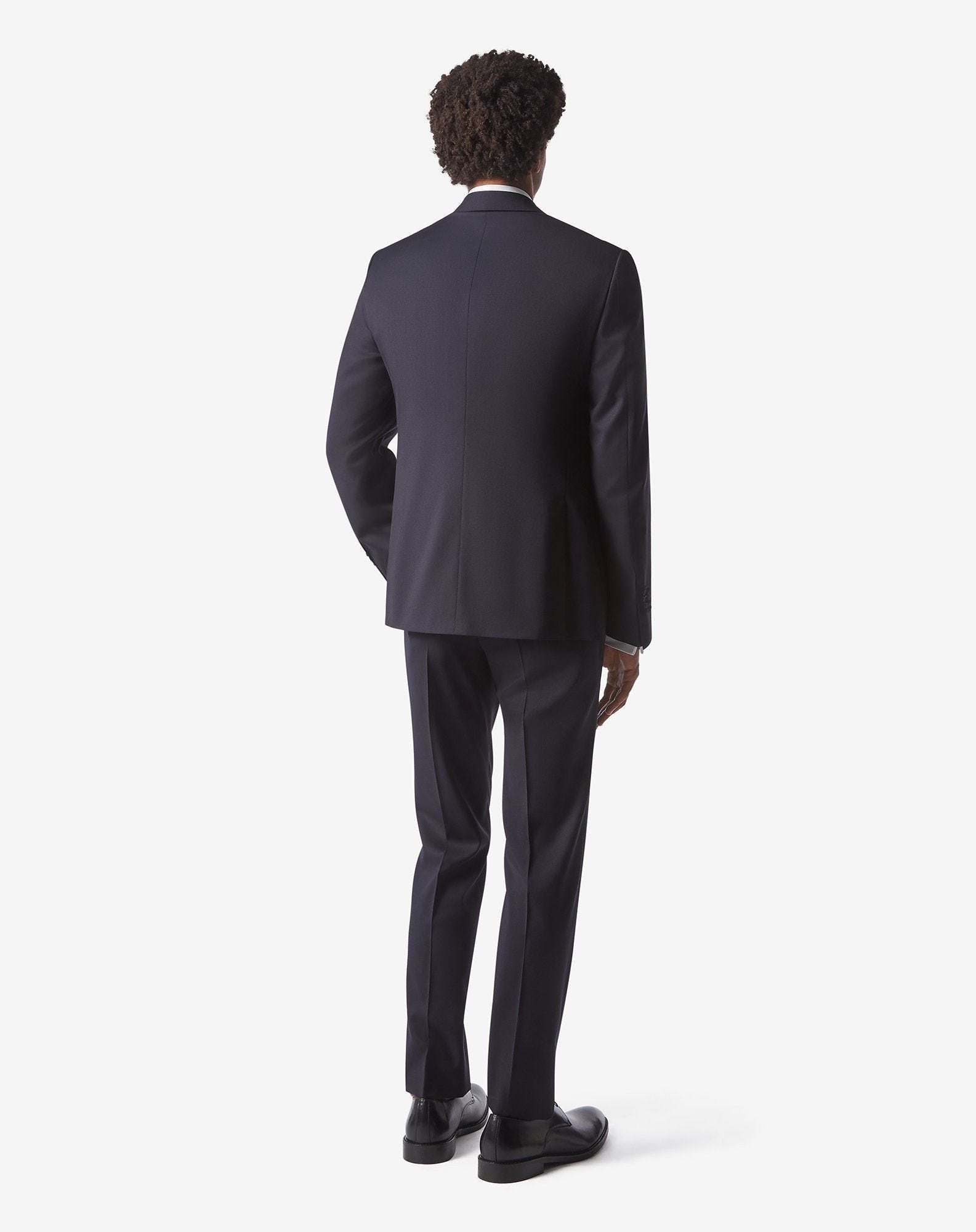 Navy blue S130's wool twill tuxedo - 4
