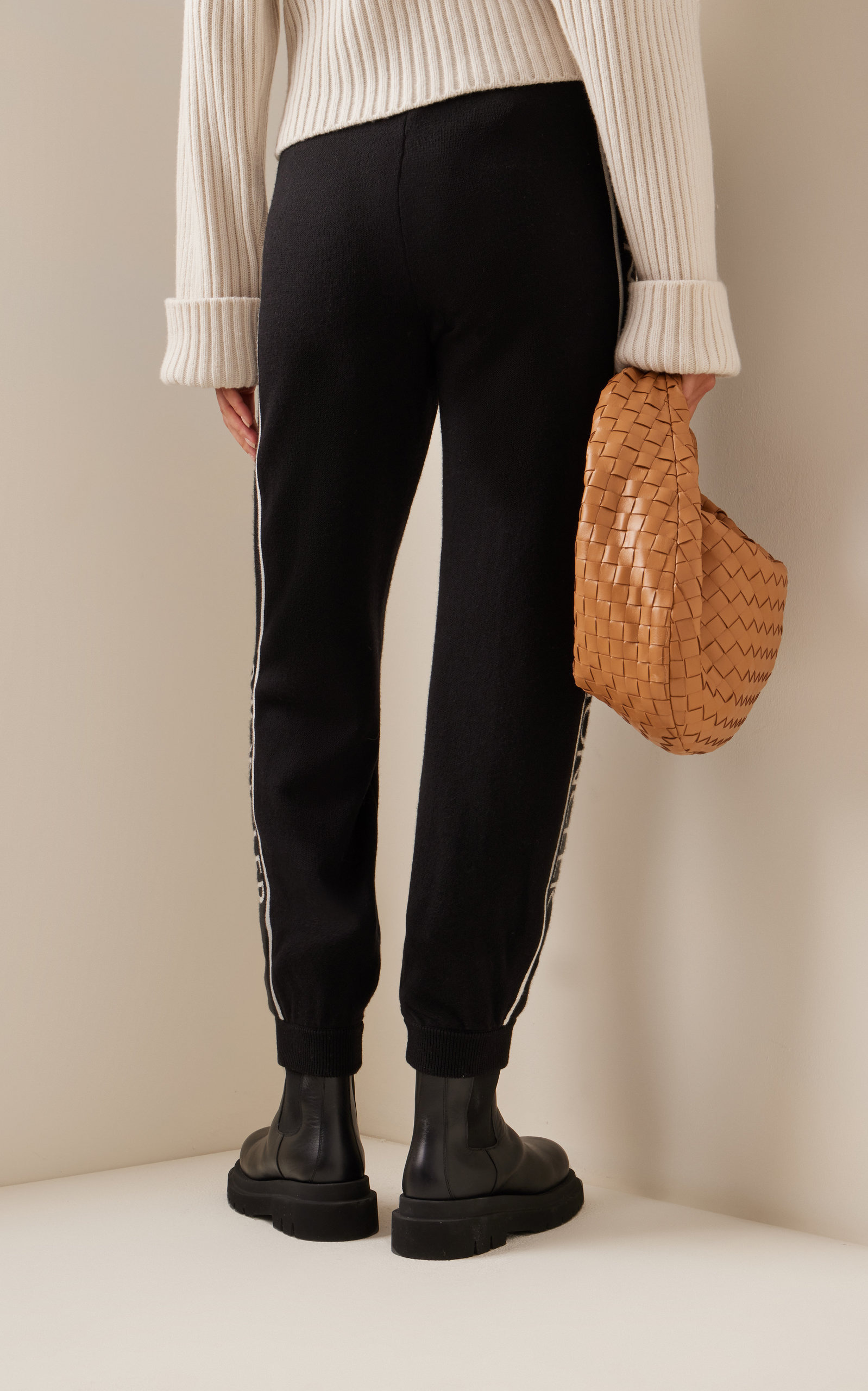 Logo-Trimmed Wool Sweatpants black - 4