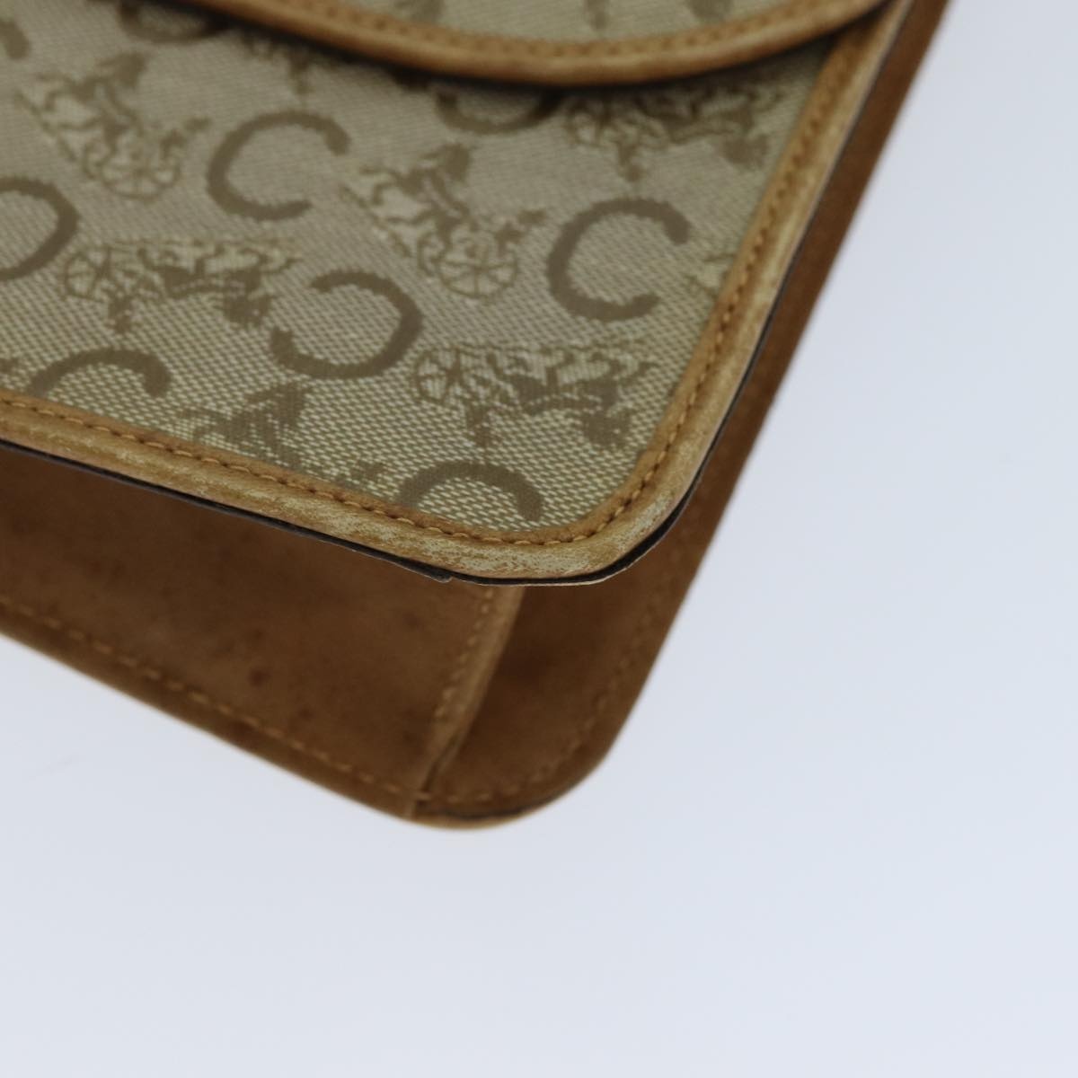CELINE C Macadam Canvas Shoulder Bag Beige - 9