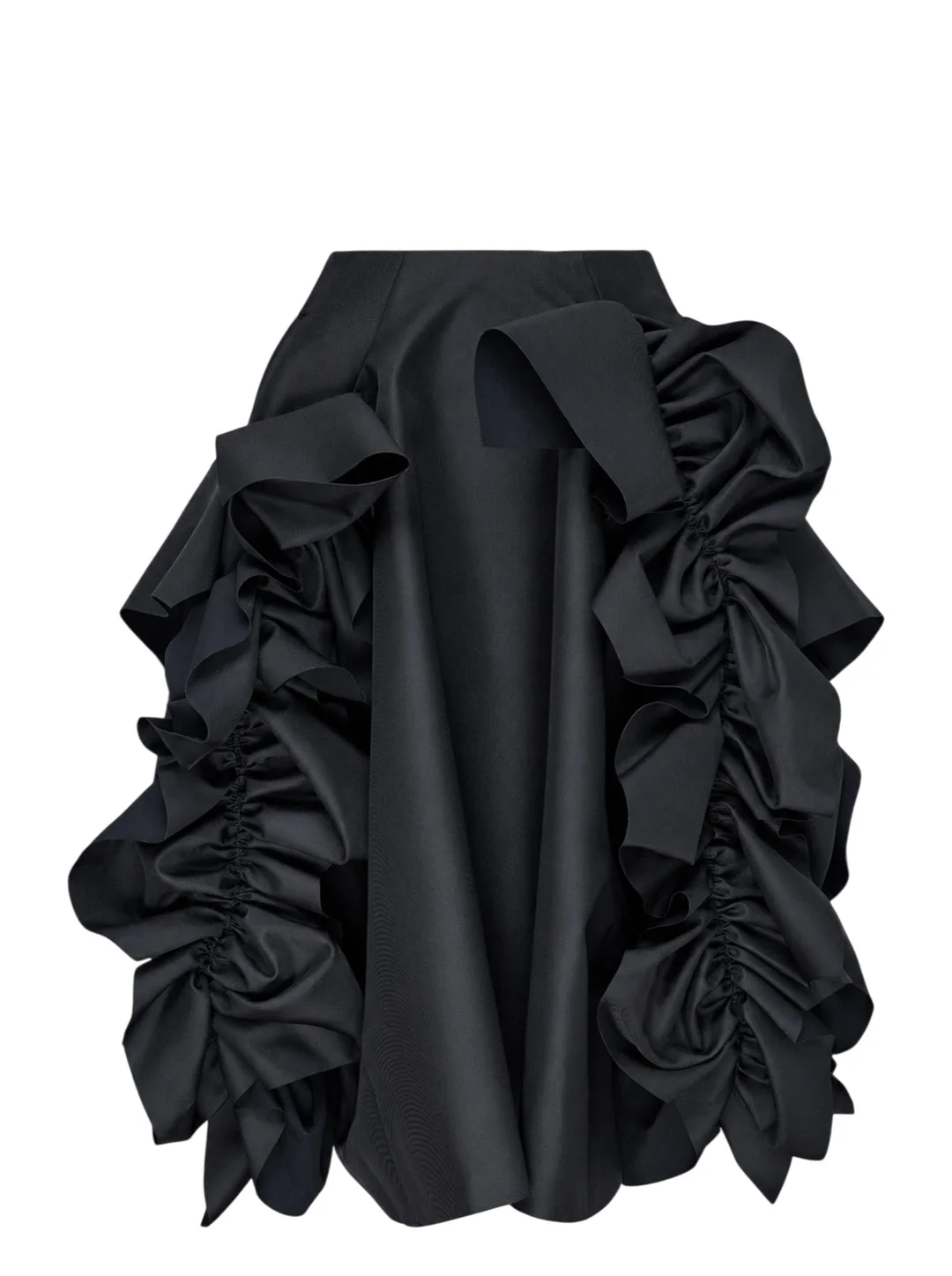Asymmetrical Ruffled Midi Skirt - 1