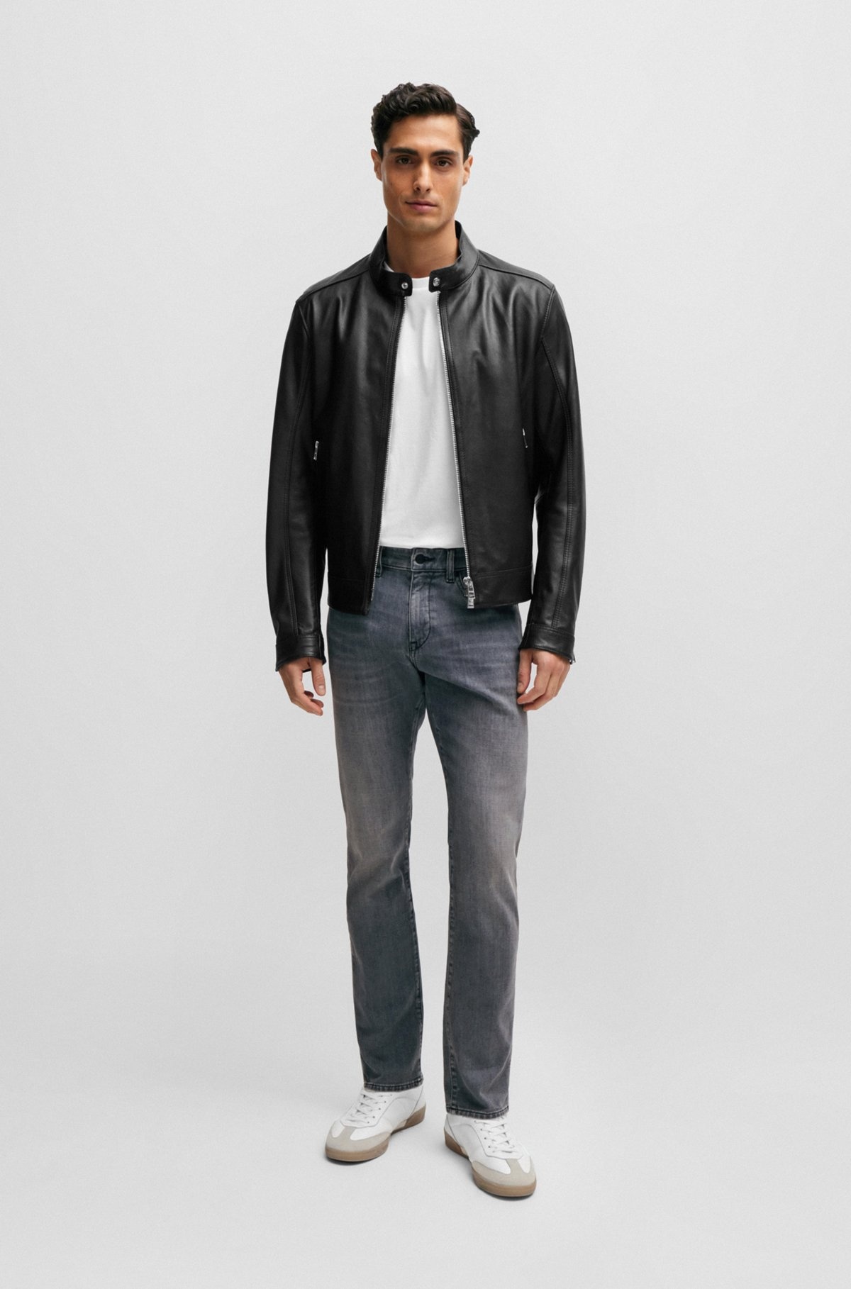 SLIM-FIT JEANS IN BLACK DENIM - 3