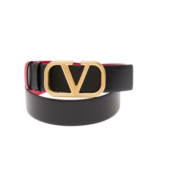 Valentino Garavani reverible Vlogo signature belt in glossy calfskin 40 mm - 1