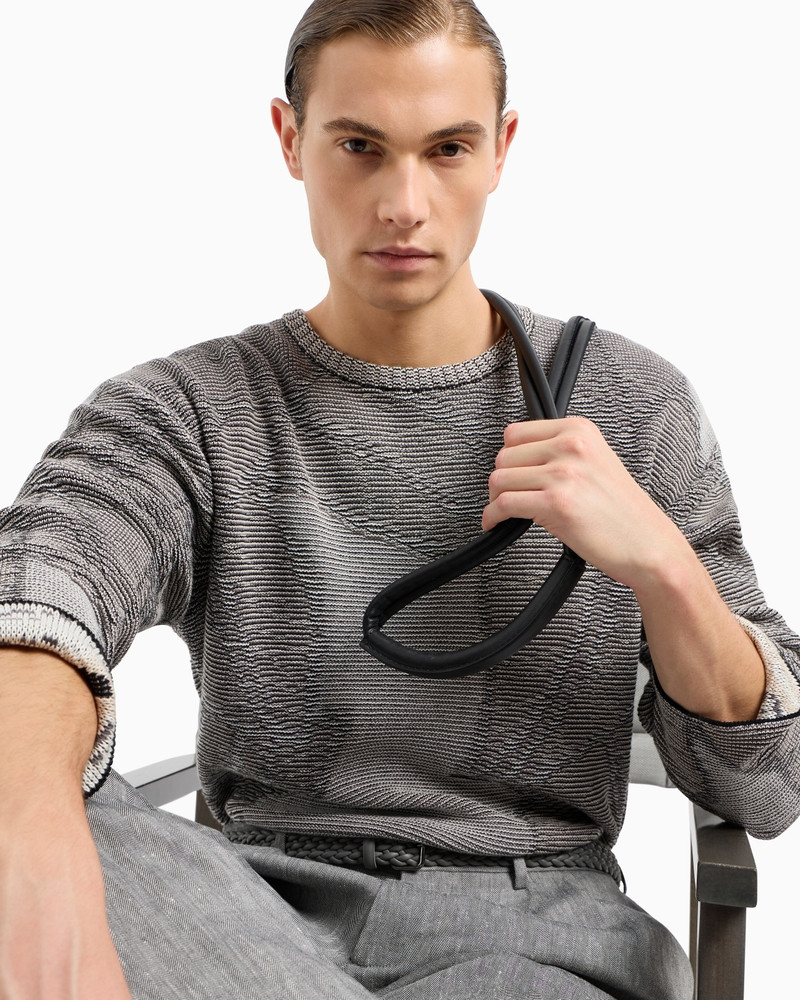 JACQUARD COTTON, VISCOSE AND CASHMERE CREW-NECK JUMPER 6