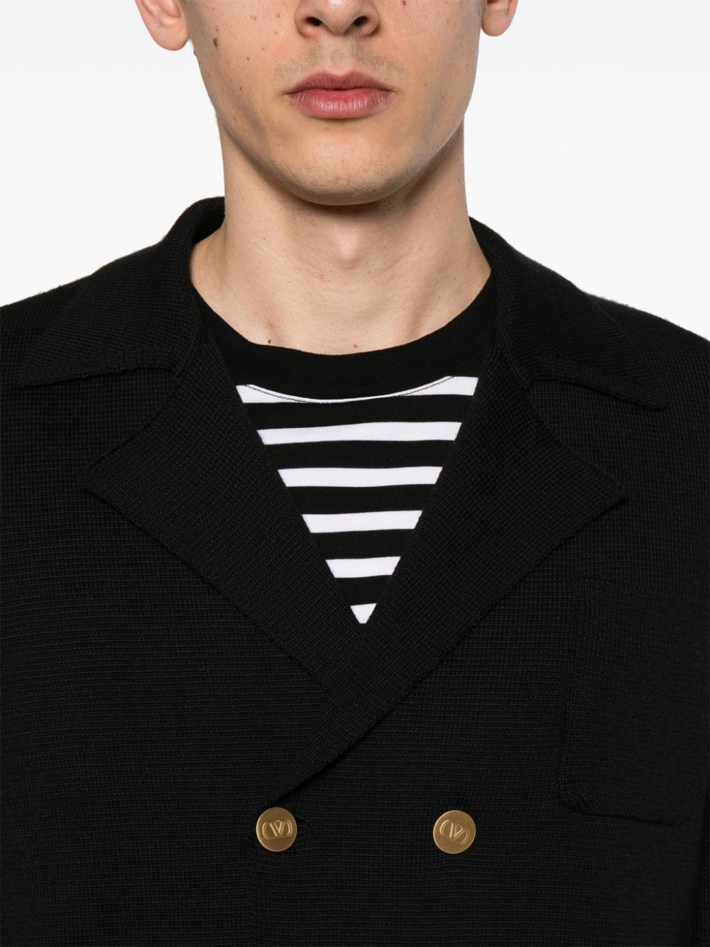 VLogo buttons wool knitted jacket - 5
