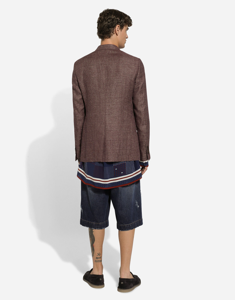 Double-breasted linen-blend Taormina-fit jacket 3