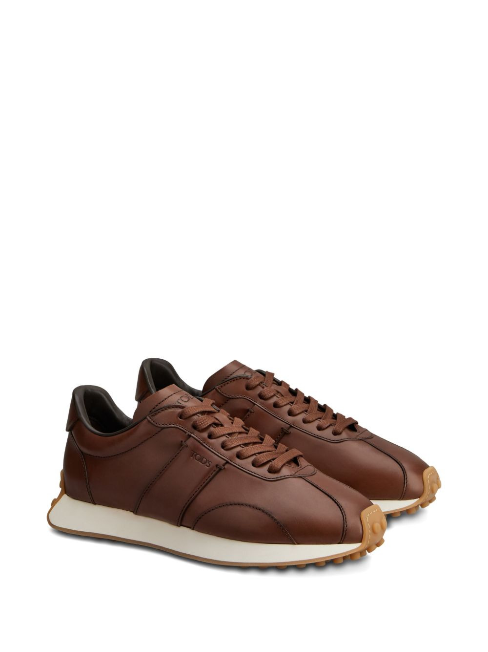 leather lace-up sneakers - 2