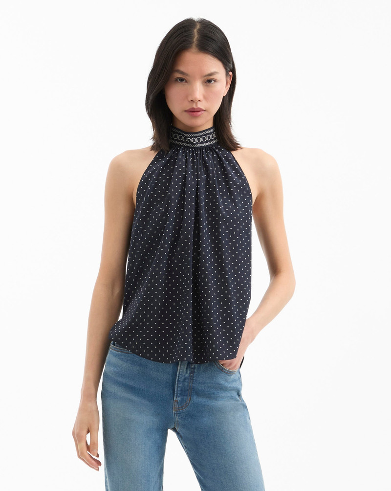VERONICA BEARD KOVI HALTER TOP outlook