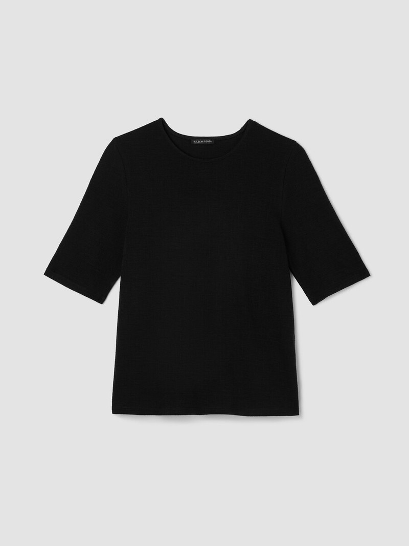 Cross Hatch Stretch Jersey Crew Neck Top 1