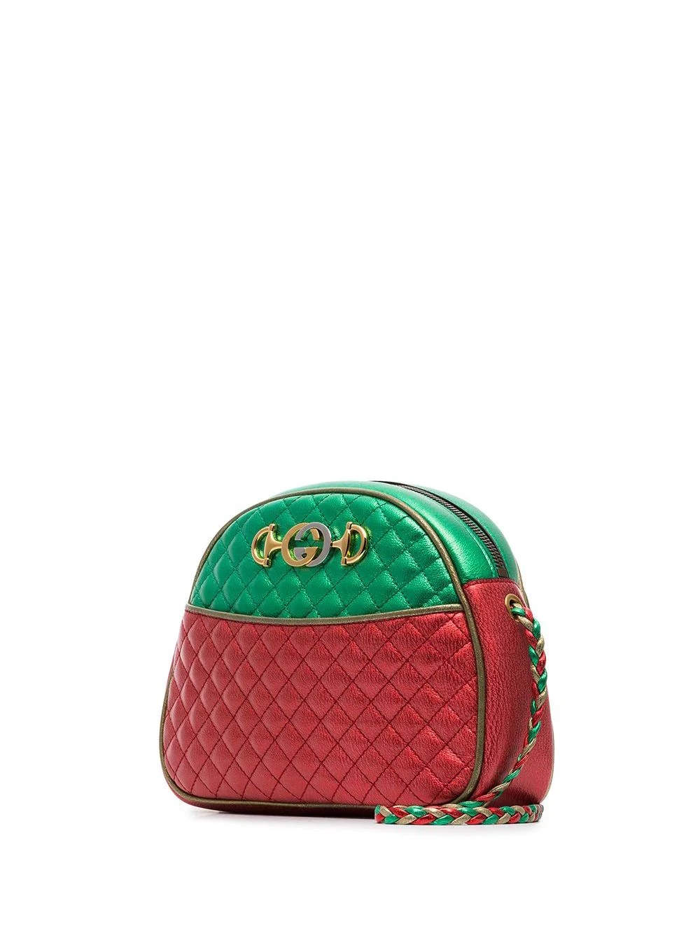 red and green Trapuntata quilted metallic leather cross body bag - 4