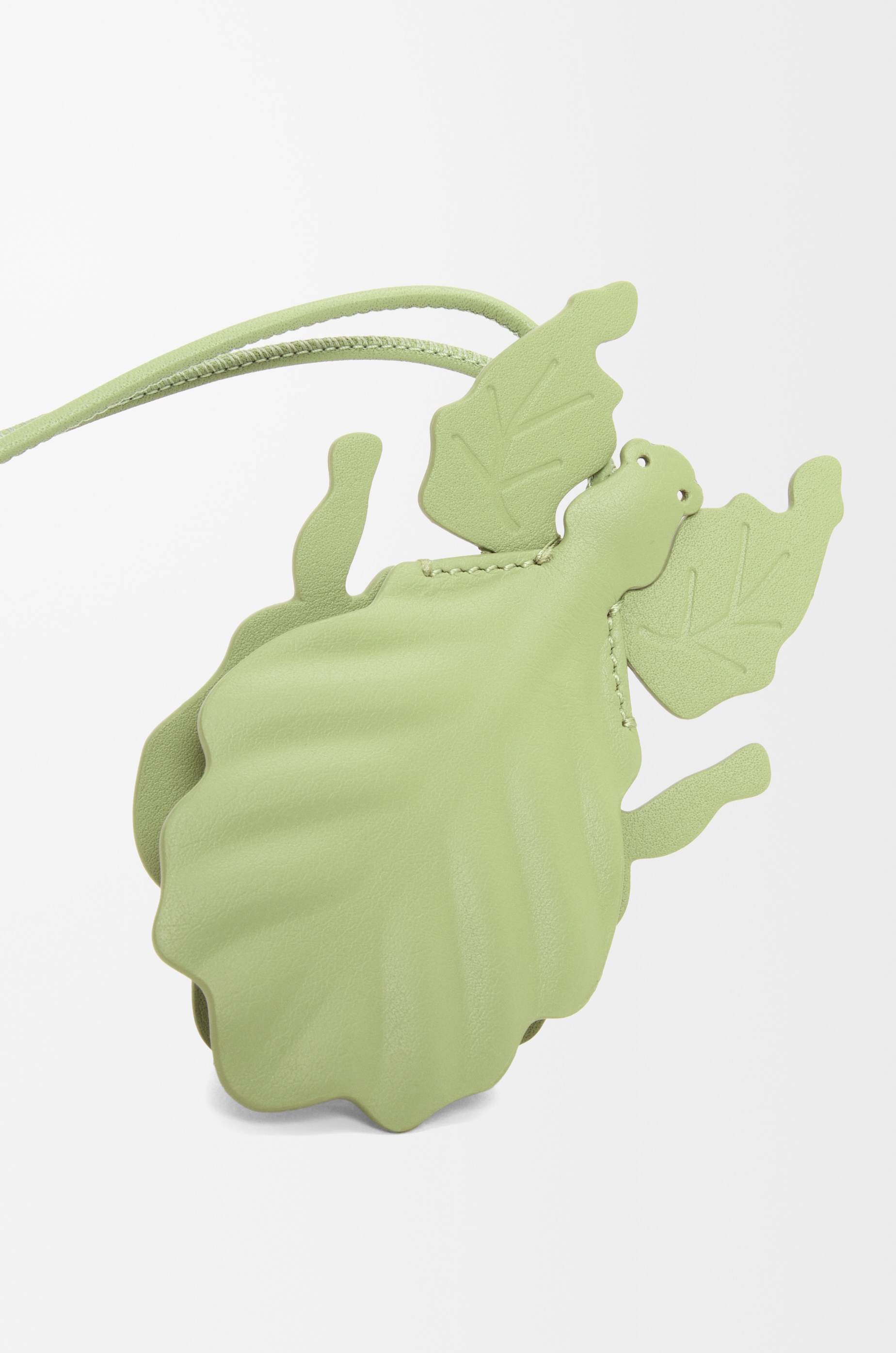 Leaf insect keyfob charm in classic calfskin - 2