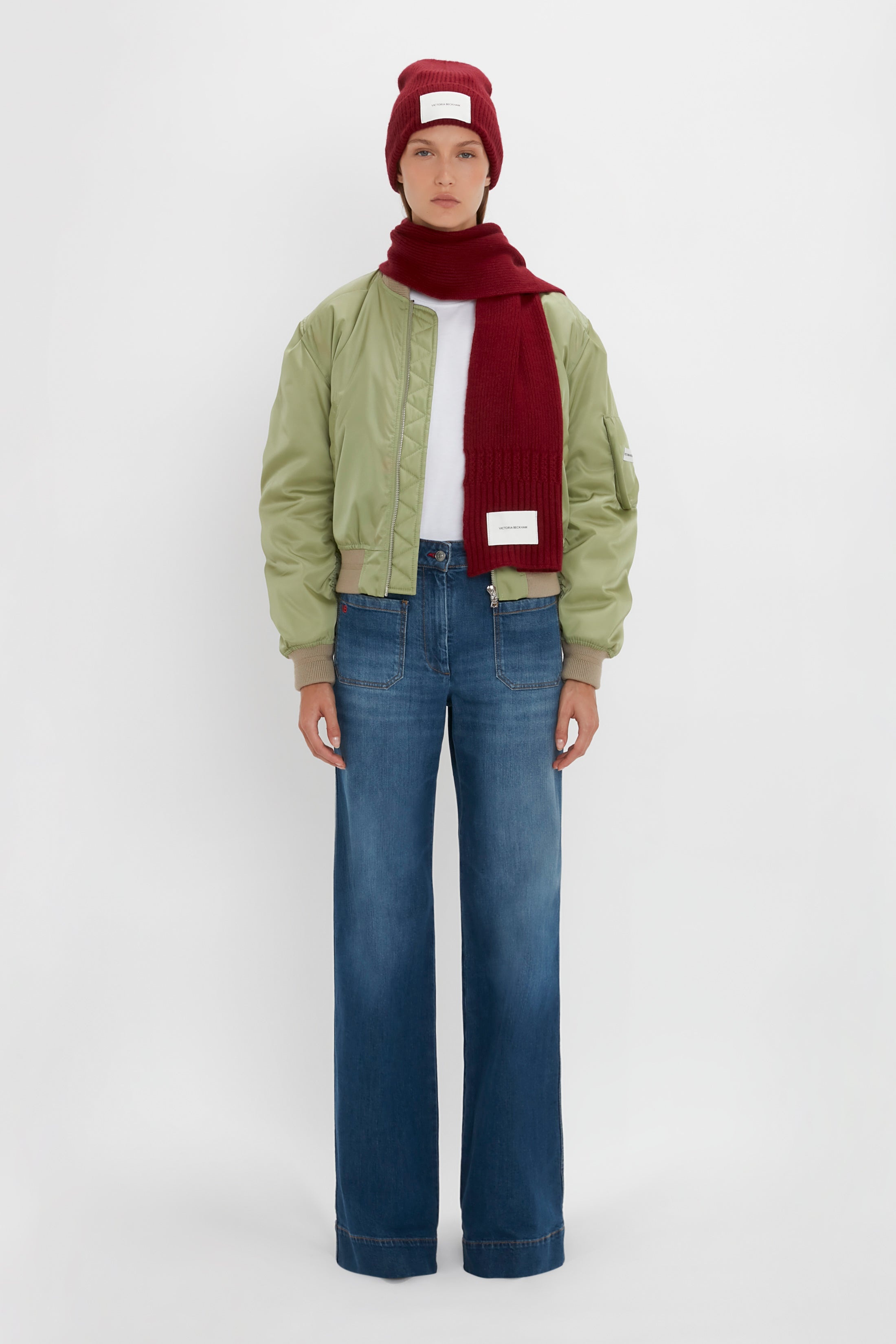 Exclusive Logo Patch Scarf In Burgundy - 4