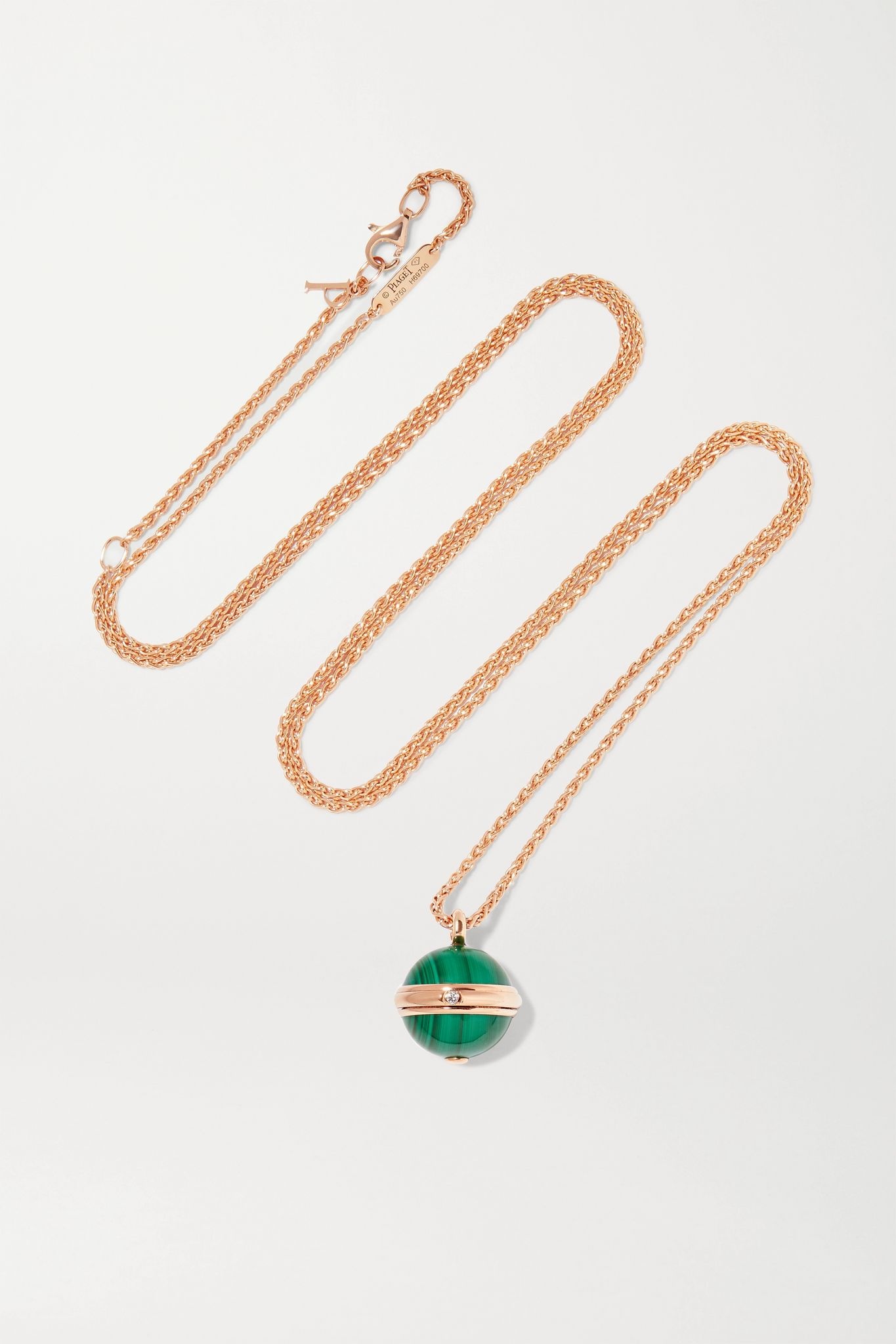 Possession 18-karat rose gold, malachite and diamond necklace - 1