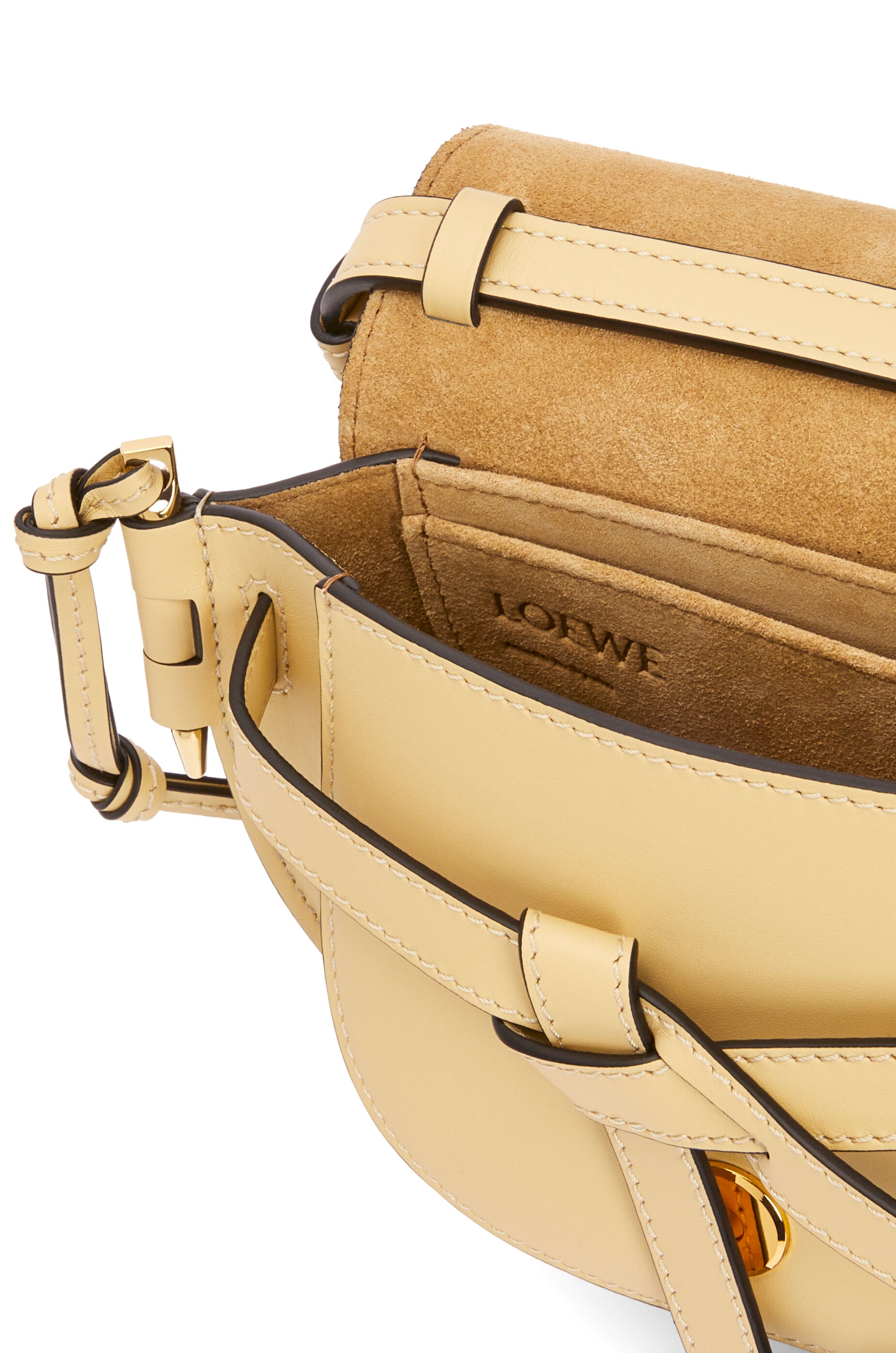 Mini Gate Dual bag in soft calfskin and jacquard - 7