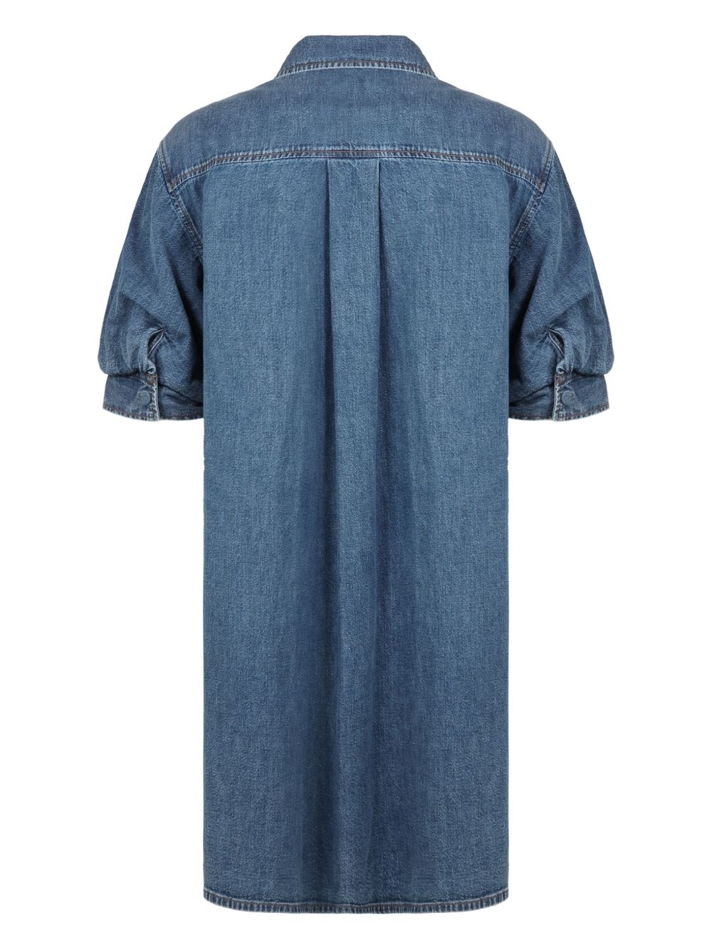 puffed-shoulder denim shirtdress - 2