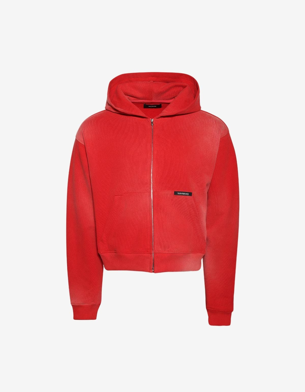 Nahmias Red Sunfade Boxy Zip-Up Hoodie - 1